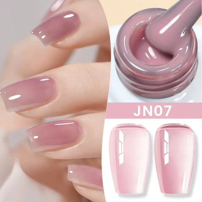 Jelly Nude Gel Nail Polish 10ml Light Pink Peach Translucent Color UV