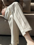 Thickened Cropped Pants 2024 Autumn Winter Women