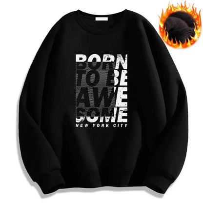 Born To Be A We Some Letter Printed Sweatshirt  Cozy Loose Pullover