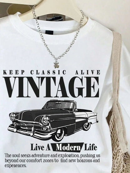 Keep Classic Alive And Car Printing Hoodies Women Autumn Casual Fashion