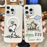Snoopy Dog Cute Cartoon Anime With Magsafe Case For iPhone Magnetic Hard Shell Cover