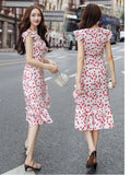 Dresses for Women 2024 Midi Kawaii Woman Cute Printing Fancy White Fairy Retro Fashion