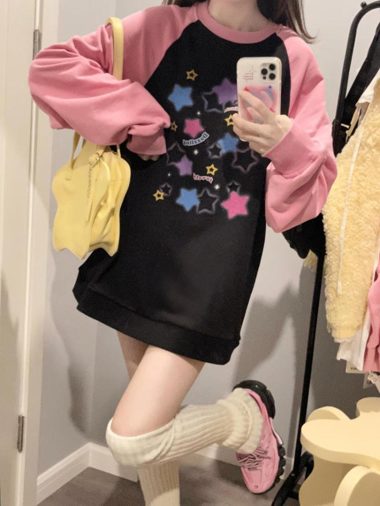 Damen Sweatshirts Harajuku Kpop Casual