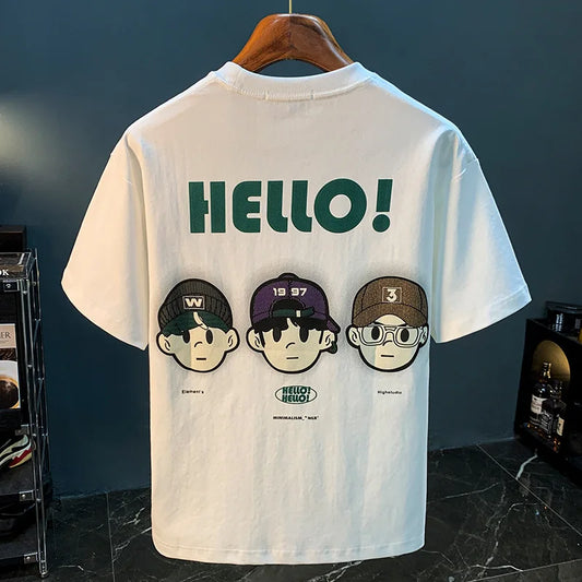 Men's Summer Loose Fit Artistic T-Shirt Casual Sporty Trendy Top 2025