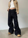 Y2K High Waist Baggy Jeans Women Vintage Black Wide Leg Streetwear