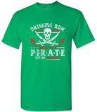 Piraten T-Shirt Drinking Rum Before Noon Herren T-Shirt Totenkopf Print Kleidung