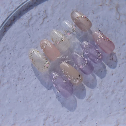 Crystal Star Embossed Pattern Design Nail Deco Sticker Kawaii Nail Decals