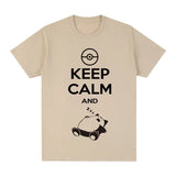 Sleep T-shirt Keep Clam and Carry on Vintage Cotton Men Tops