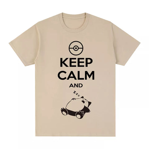 Sleep T-shirt Keep Clam and Carry on vintage Cotton Men