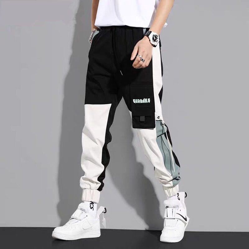 Hip Hop Cargo Pants Harem Men Streetwear Cotton Fashion Harajuku