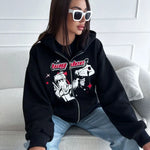 Harajuku Gun Cardigan Oversize zip up hoodie gothic y2k