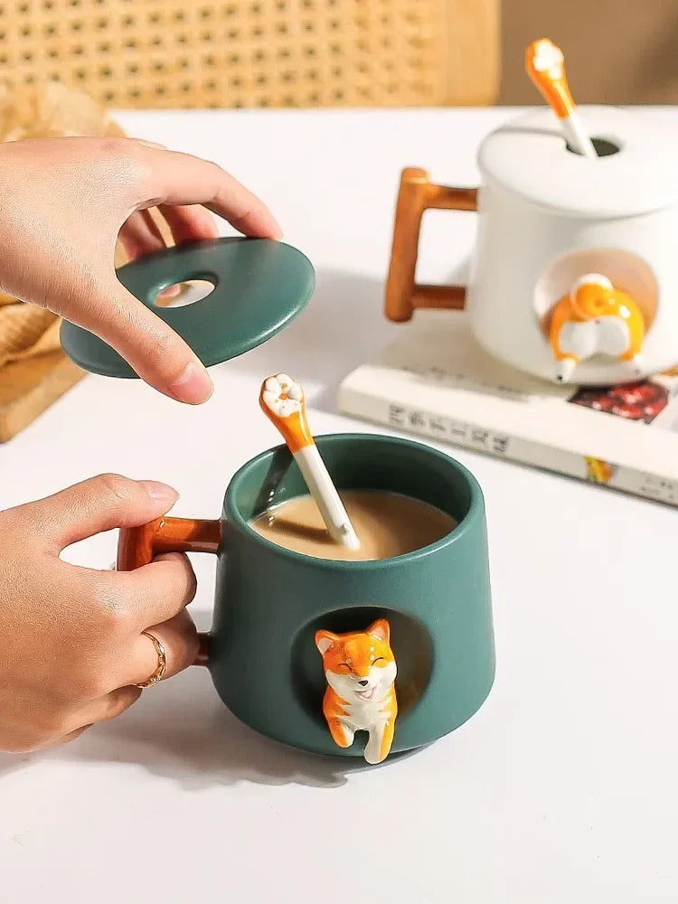 Ceramic Spoon Mug Couple Water High Value Office Coffee Tea Cups