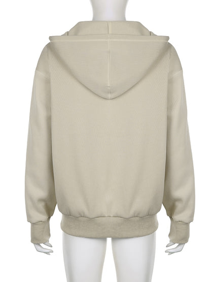 Hoodie Sweat Jacket Coat Aesthetic Hooded Cute