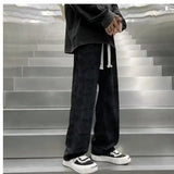 Men Versatile and Hanging Wide Leg Tie Dye Corduroy Pants