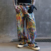 Men's Hip-Hop Street Style Colorful Wide Leg Denim Pants Loose Fit