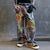 Men's Hip-Hop Street Style Colorful Wide Leg Denim Pants Loose Fit
