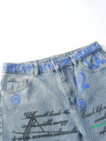 Männer y2k Baggy Jeans Hip Hop Zerrissene Hose Harem Cartoon Lose