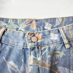 Jeans 2024 Spring Floral Denim Mopping Trousers