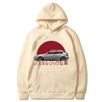 Men Hoodie Car Jdm Japanese Streetwear Pullover