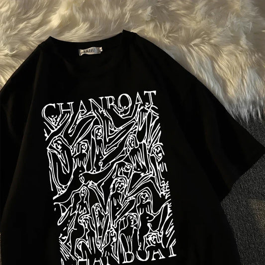 Y2K Alien Print Women Summer Streetwear Hip Hop Retro Tee