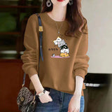 Cartoon Panda Cat Long Sleeve Female Sweatshirt Pullovers Casual