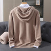 Mens 100 Percent Mink Cashmere Hooded Sweater Pullover Knit Top