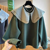Collar Cute Sweet Sweatshirt Casual Streetwear Y2K Oversized
