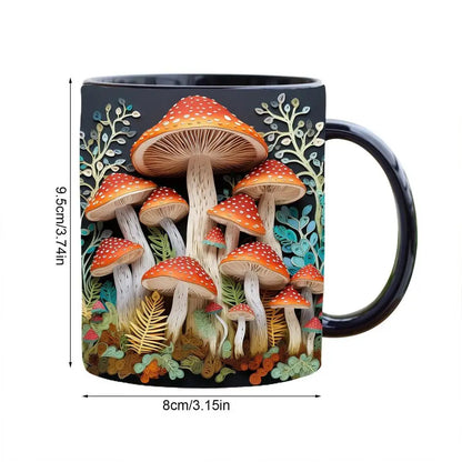 Toadstool Mushrooms Mug 3D Effect Imprint Coffee Mug
