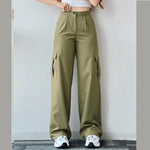 Vintage Straight new style Baggy Pocket Pants Sewing Pattern for Women y2k