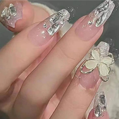 Blinged Out Butterfly Nails