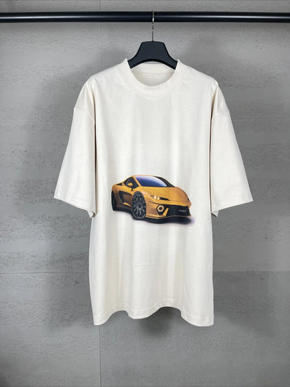 New Fashion Car Pattern Classic Printed Cotton Loose Short-sleeved T-shirts