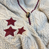 Oversized Star Embroidered Cardigan Casual and Stylish Sweater for 2023