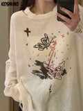 Sweater Harajuku Y2k Aesthetic Pullover Gothic Knitted Fashion Knitwear Japanese