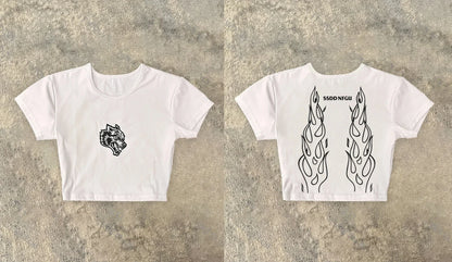 Women’s Cropped Gym Shirt Stretchy Fitness Workout Top