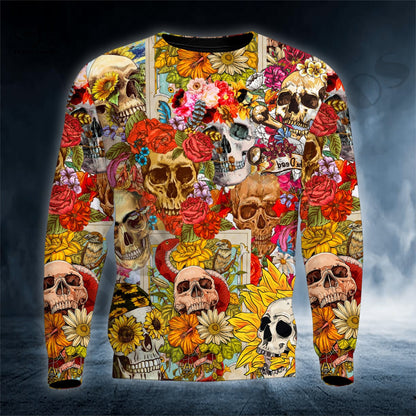 PLstar Cosmos 3D Print Colorful Snake Floral Skull Hoodies Harajuku Streetwear Chic