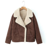 Women's Oversized Lamb Fur Sheepskin Jacket Winter Fleece Coat