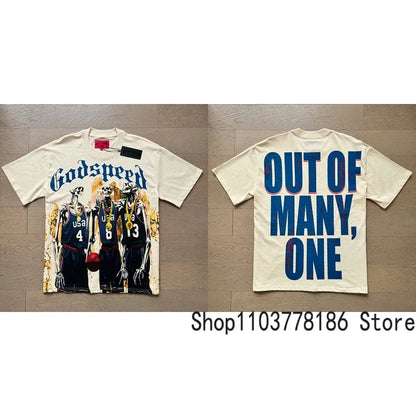 White Godspeed Tee Unisex Classic Holiday Scenery Print T-Shirt