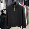 Men's Velvet Hoodie Long Sleeve High Collar Zipper T-