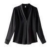 Womens Office Blouse Long Sleeve Button Up Elegant Work Shirt