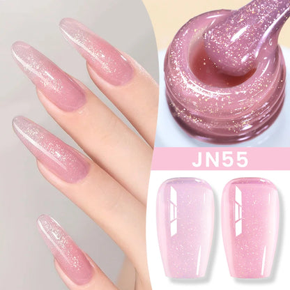 Jelly Nude Gel Nail Polish 10ml Light Pink Peach Translucent Color UV