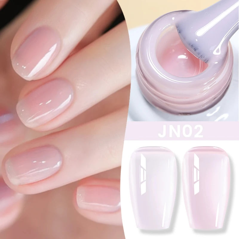 Jelly Nude Gel Nail Polish 10ml Light Pink Peach Translucent Color UV