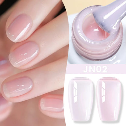 Jelly Nude Gel Nail Polish 10ml Light Pink Peach Translucent Color UV