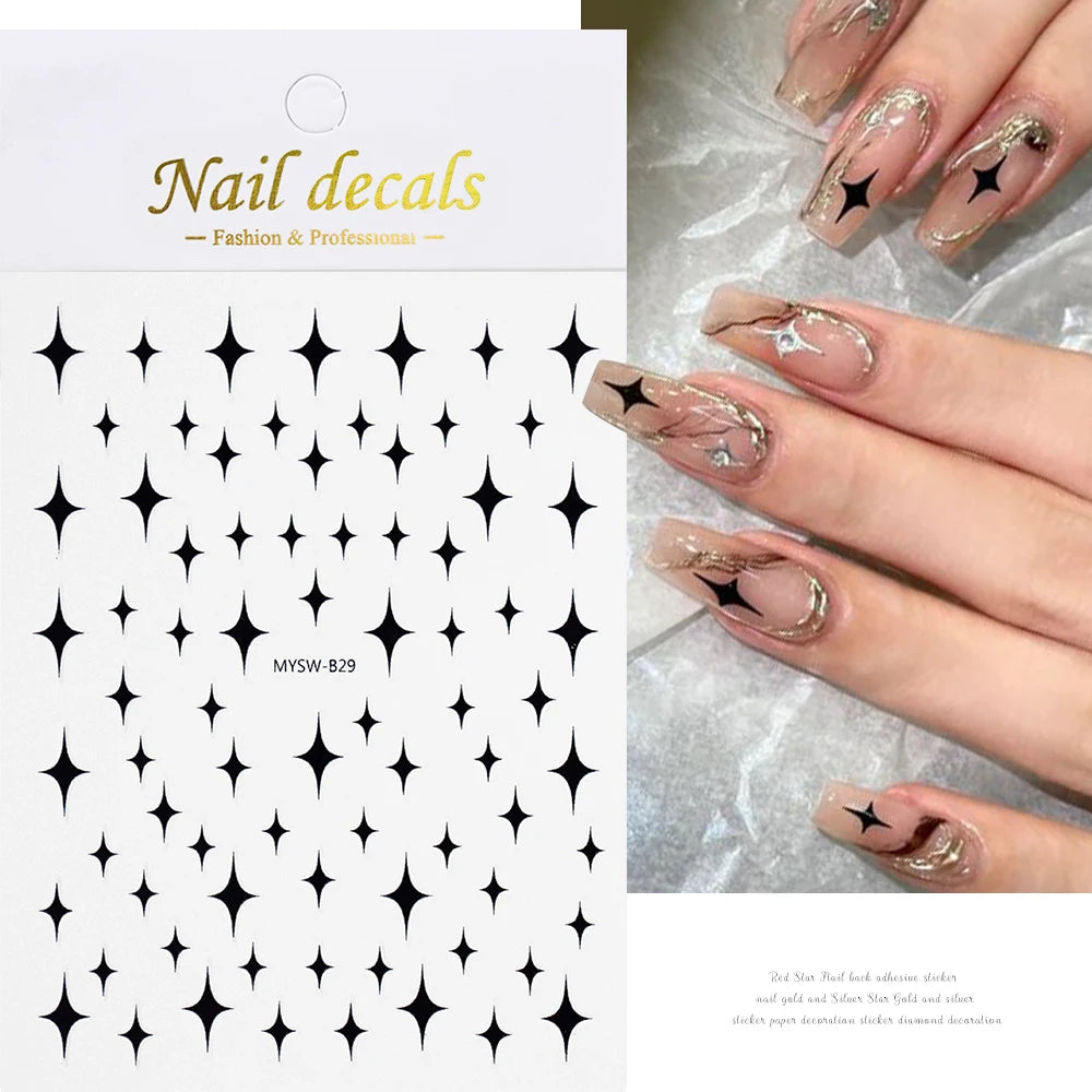 Glossy Y2K Star Nail Decals