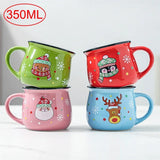 350ml Christmas Ceramic Mug Santa Elk Bear Penguin Pattern