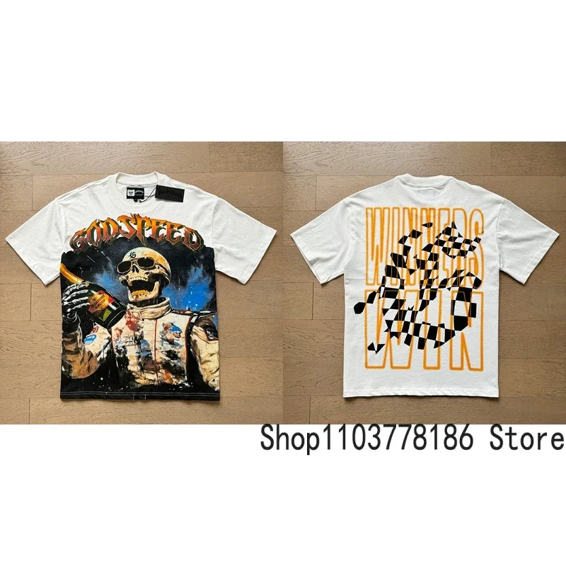 White Godspeed Tee Unisex Classic Holiday Scenery Print T-Shirt