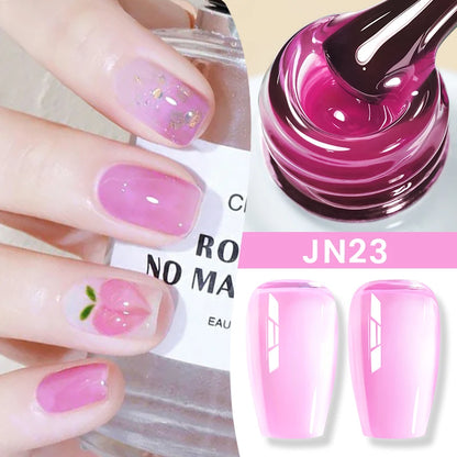 Jelly Nude Gel Nail Polish 10ml Light Pink Peach Translucent Color UV