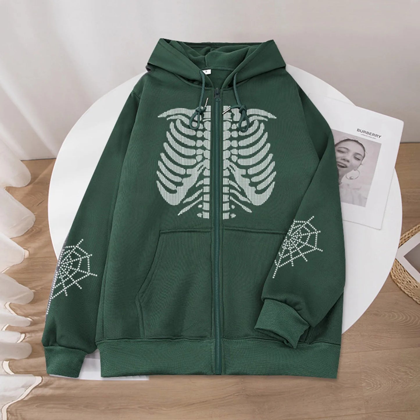 Men's Vintage  Zip Hoodie Streetwear Fleece Coat 2025