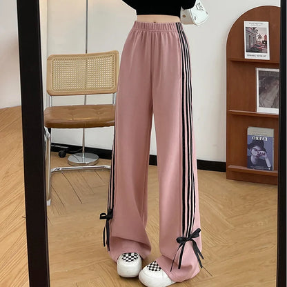 Y2k Striped Sweatpants 2024 High Waist Harajuku Trousers Streetwear