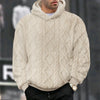 Men's Jacquard Velvet Hoodie - Reversible Pullover Sweater