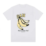 Y2K Banana Print Cotton T-Shirt Women Summer Fashion Top